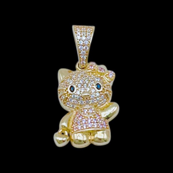 Medalla sólida de hello Kitty con zirconias peso 3.8 precio $304.00 1 pieza disponible_