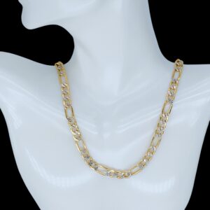 CA043 Cadena figaro en dos tonos peso medio size 26" peso 19.7gr precio $1,970.00