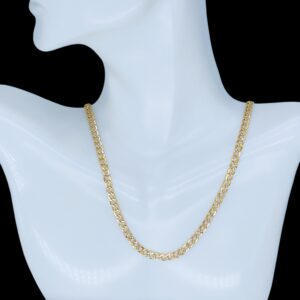 CA040 Cadena cubana en dos tonos peso medio  size 16" peso 4.2gr precio $420.00